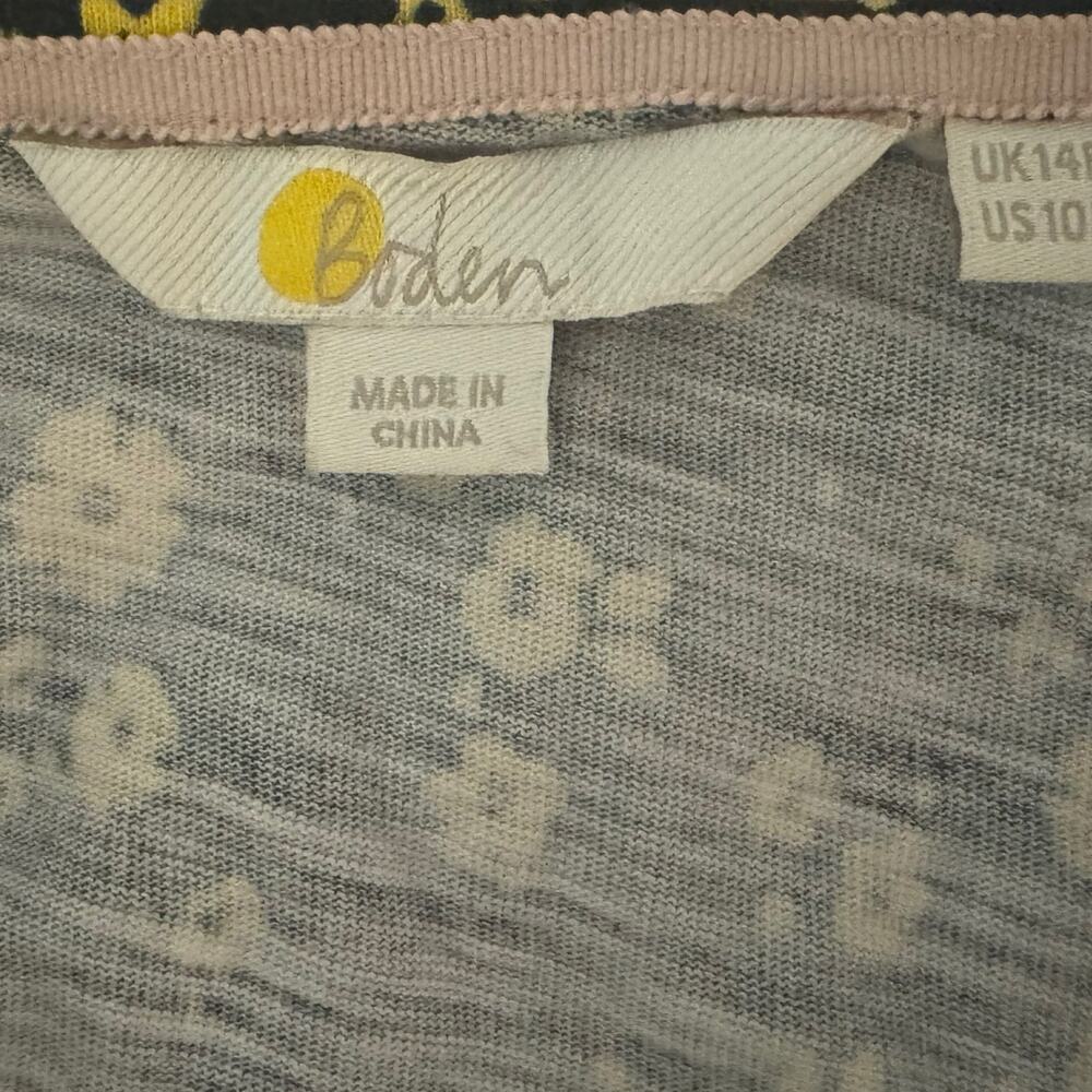 Boden Penny Floral Print Jersey Dress Pockets Quarter Sleeve Fairy Grunge Sz 10 - Picture 7 of 8